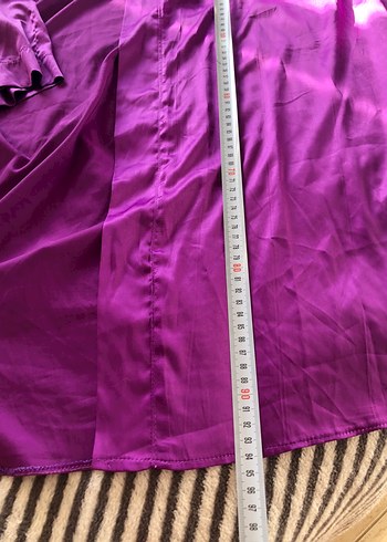 Uzun Mor Kadın Kimono sabahlık - Görsel 5