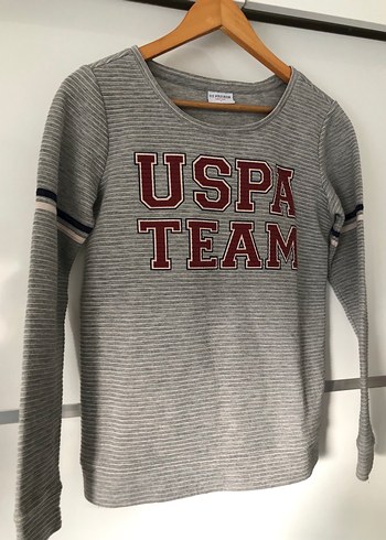 U.S Polo Assn. Kadin Gri Uspa Team Baskili Sweatshirt