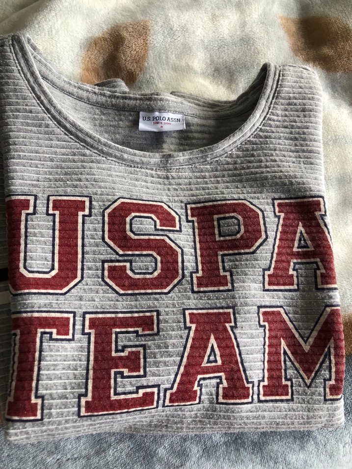 Kadın Gri USPA Team Baskılı Sweatshirt — görsel 3/5