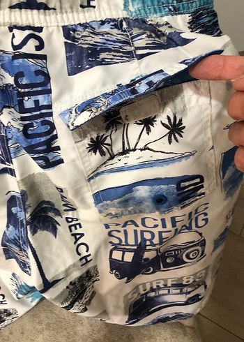 Mavi Baskılı Erkek Mayo Şort - Görsel 4