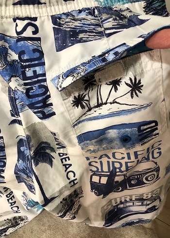 Mavi Baskılı Erkek Mayo Şort - Görsel 5