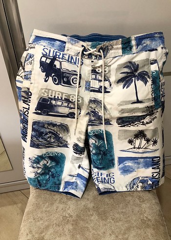 Mavi Baskılı Erkek Mayo Şort - Görsel 2