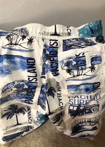 Mavi Baskılı Erkek Mayo Şort - Görsel 3