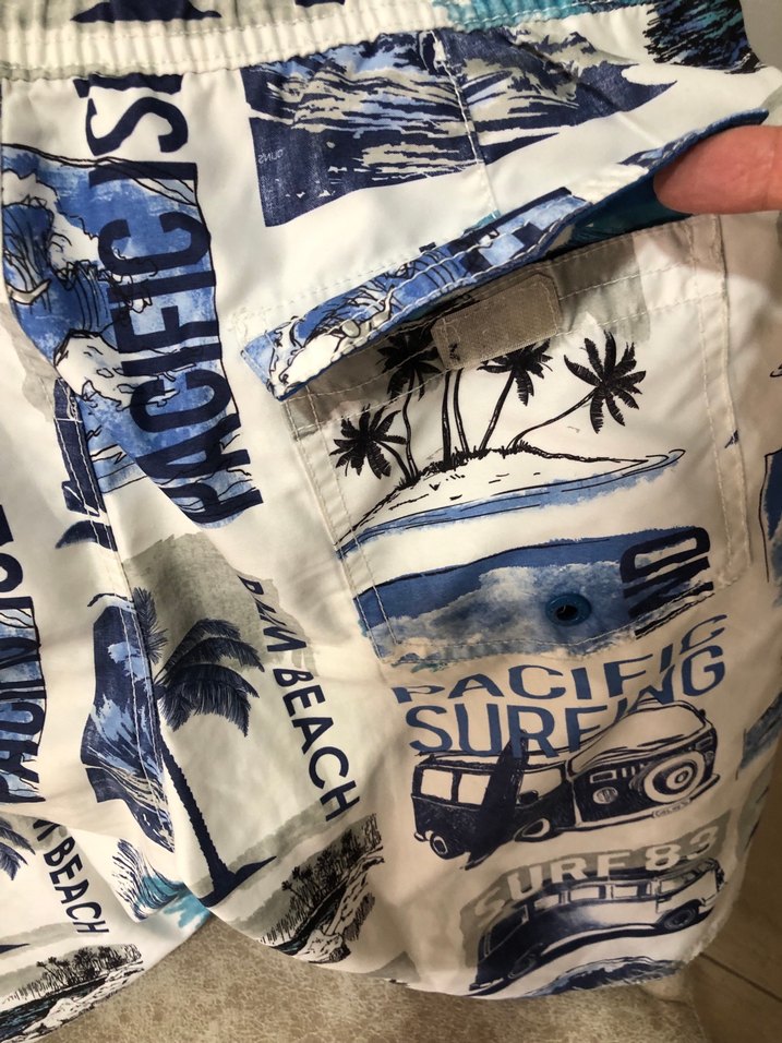 Mavi Baskılı Erkek Mayo Şort - Görsel 5