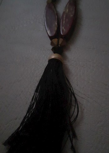 Uzun Boncuklu Çok Renkli Yılan Desenli Kolye - Görsel 2