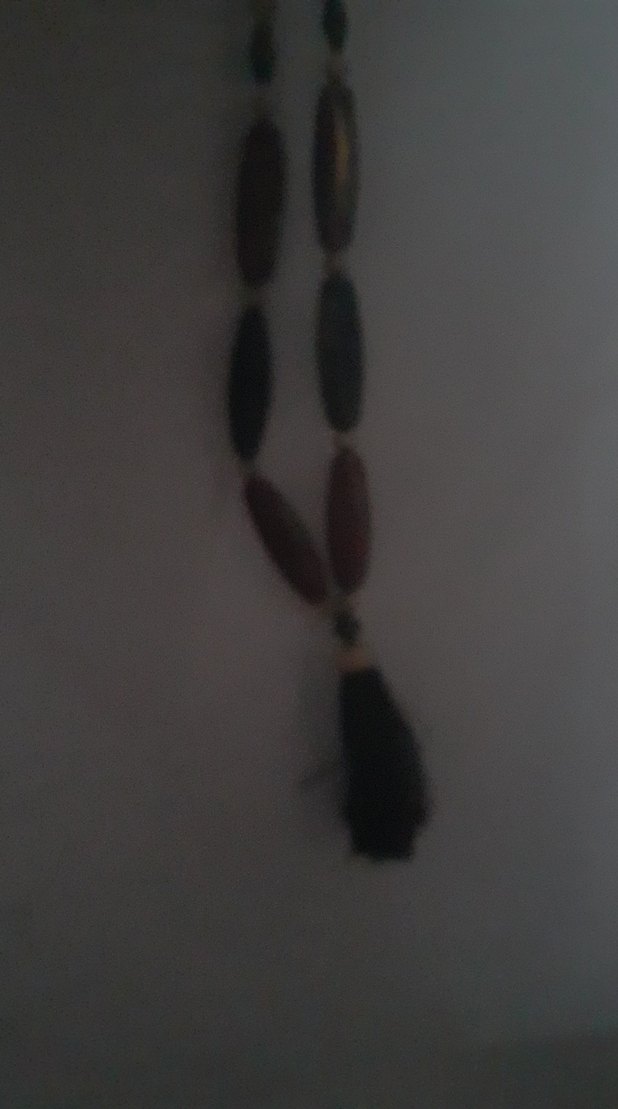 Uzun Boncuklu Çok Renkli Yılan Desenli Kolye - Görsel 3