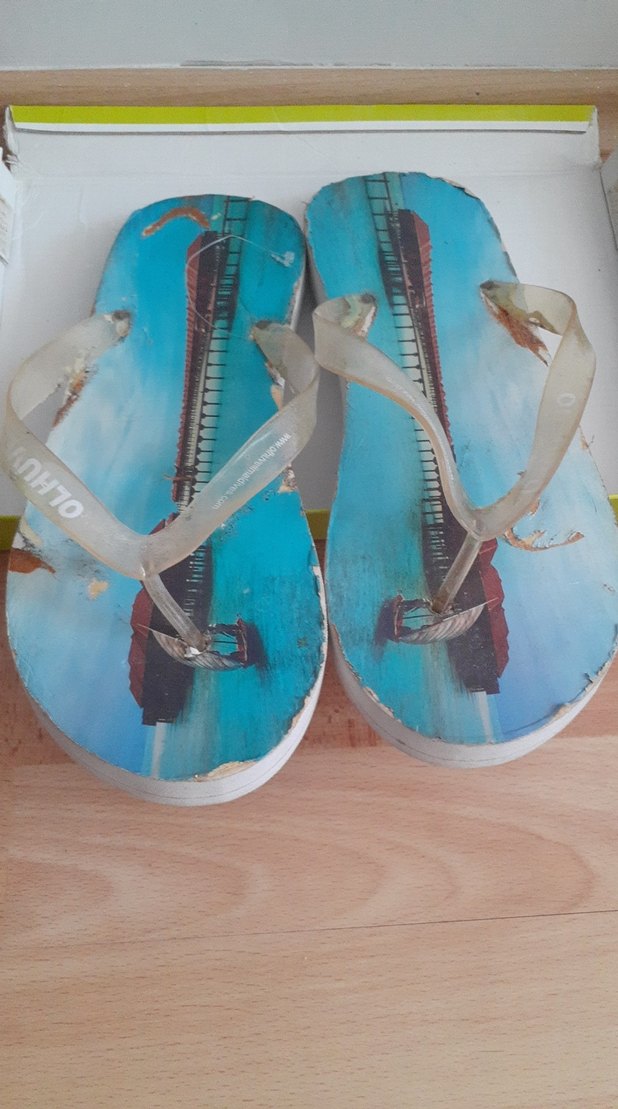 Mavi Baskılı Erkek Terlik - Görsel 2