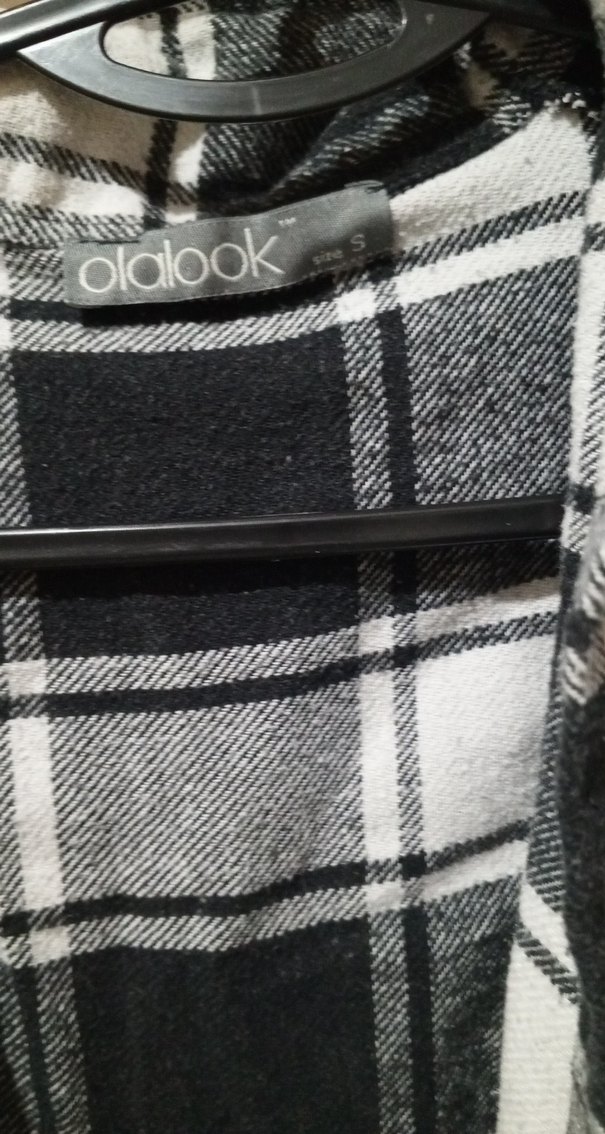 Gri Ekose Desenli Kadın Pamuklu Gömlek - Görsel 3