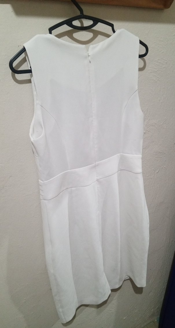 Beyaz Kemer Detaylı Midi Elbise - Görsel 5