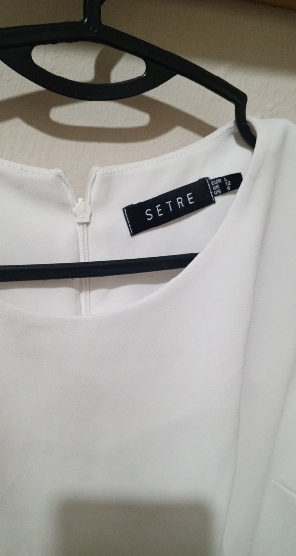 Beyaz Kemer Detaylı Midi Elbise - Görsel 2