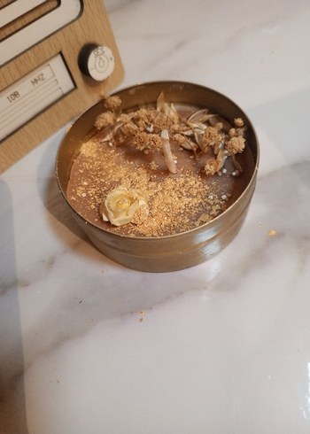 Beden Parlak Bej Dekoratif Mum