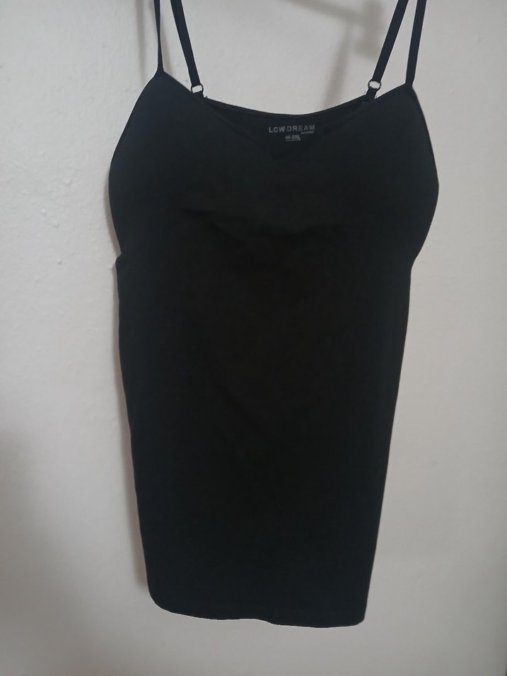 Siyah İnce Askılı Kadın Atlet dolgulu - Görsel 2