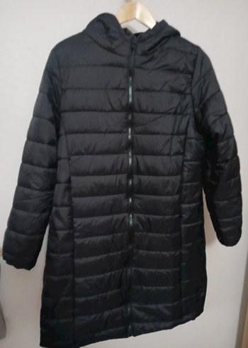 Kadın Siyah uzun Boy Kışlık Mont - Görsel 2