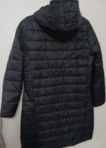 Kadın Siyah uzun Boy Kışlık Mont - Görsel 4