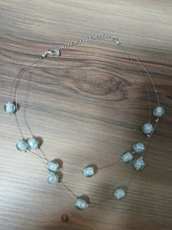 Uzun Gri Boncuklu Bohem Kadın Kolye - Görsel 3