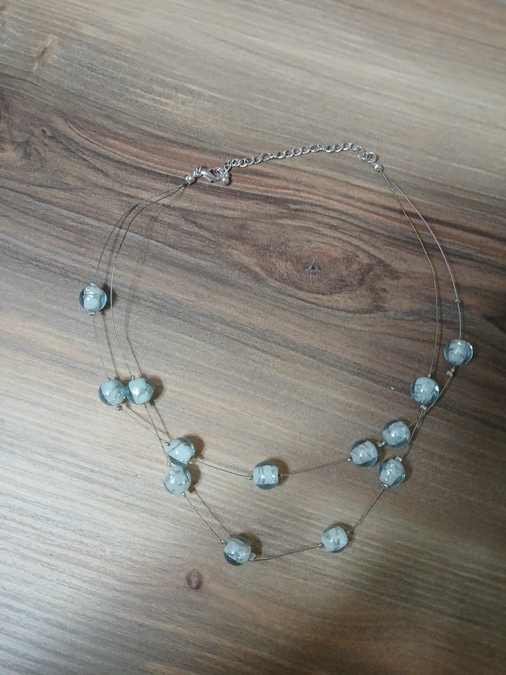 Uzun Gri Boncuklu Bohem Kadın Kolye - Görsel 2