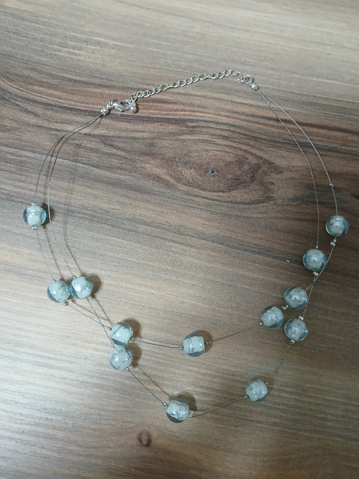 Uzun Gri Boncuklu Bohem Kadın Kolye - Görsel 4