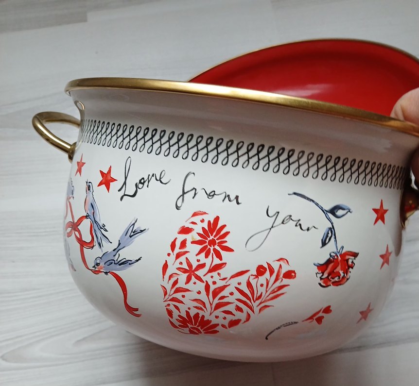 Parlak Beyaz Kulplu Tencere - Görsel 3