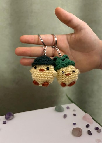 Çift anahtarlığı Renkli Örgü  Anahtarlık Seti - Görsel 3