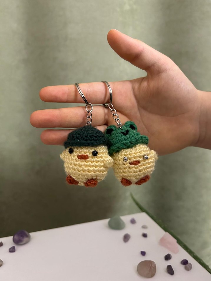 Çift anahtarlığı Renkli Örgü  Anahtarlık Seti - Görsel 4