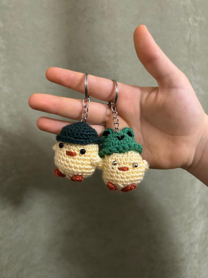 Çift anahtarlığı Renkli Örgü  Anahtarlık Seti - Görsel 2