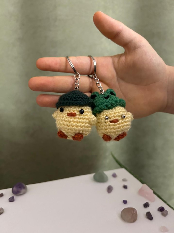 Çift anahtarlığı Renkli Örgü  Anahtarlık Seti - Görsel 3