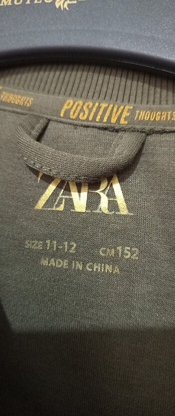 11-12 Yaş Beden haki Renk Sweatshirt