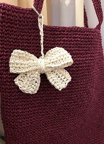 Kağıt ipten el örgüsü çanta - Görsel 4