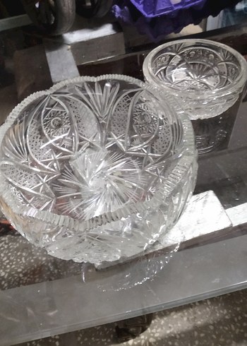 Beyaz İşlemeli Kristal Vazo