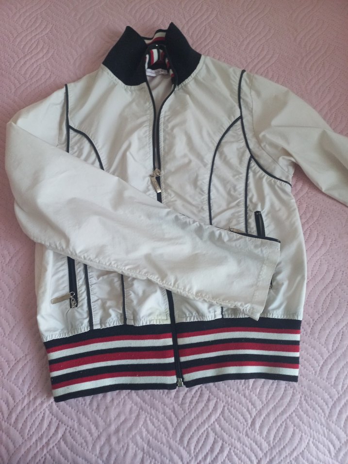 kiz cocuk Beyaz Kısa Fermuarlı Spor Ceket - Görsel 2