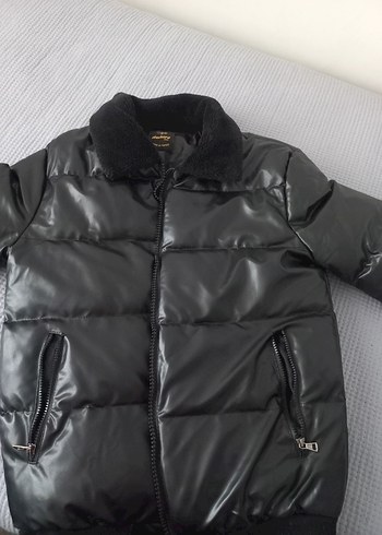 Siyah Deri erkek Kışlık Mont - Görsel 4