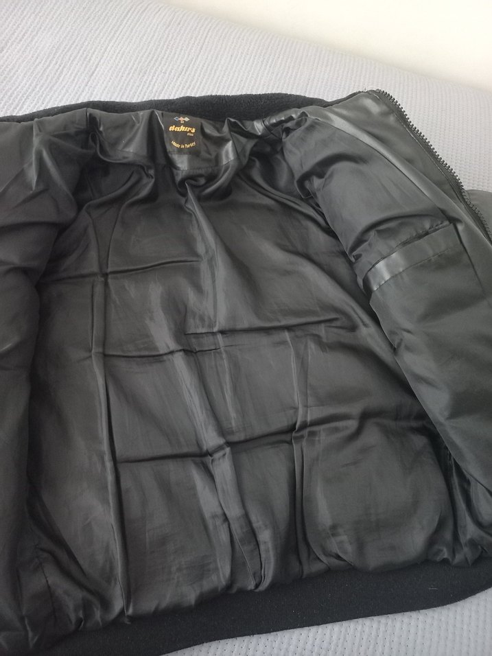 Siyah Deri erkek Kışlık Mont - Görsel 2