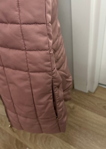 Pembe Peluş Detaylı Kadın Kışlık Mont - Görsel 3