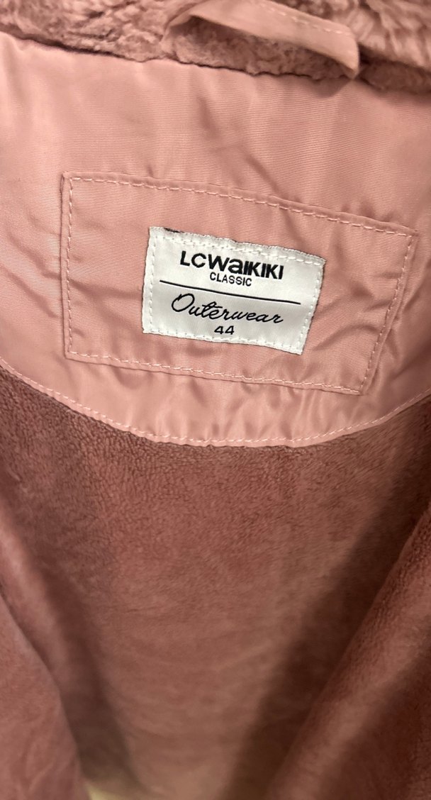 Pembe Peluş Detaylı Kadın Kışlık Mont - Görsel 2