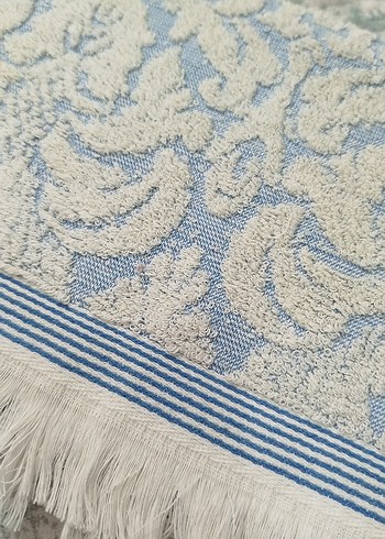 Nakışlı Mavi-Gri El Havlusu - Görsel 3