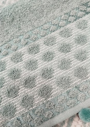 Nakışlı Turkuaz El Havlusu - Görsel 2