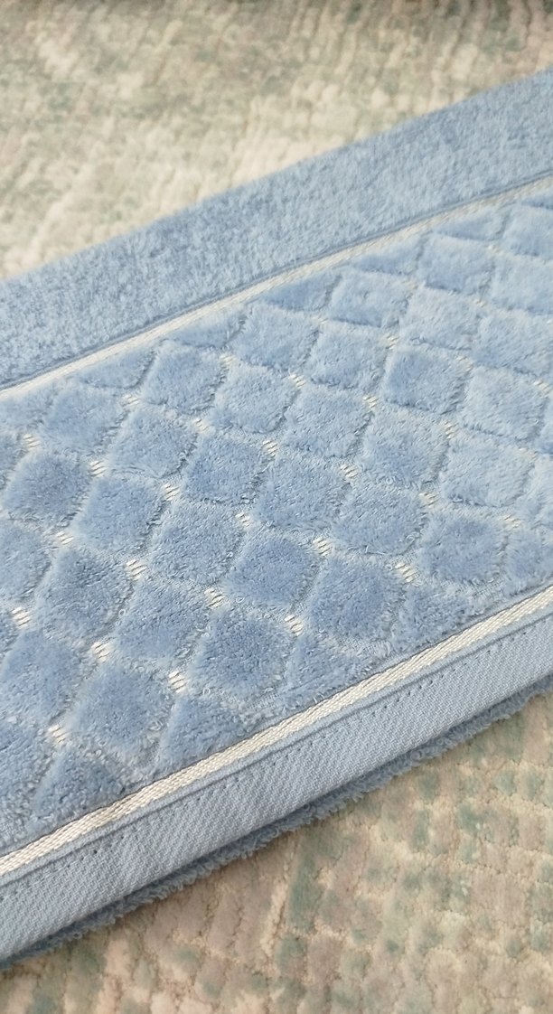 Nakışlı Mavi El Havlusu - Görsel 2