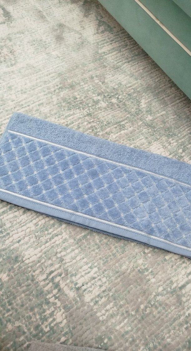 Nakışlı Mavi El Havlusu - Görsel 3