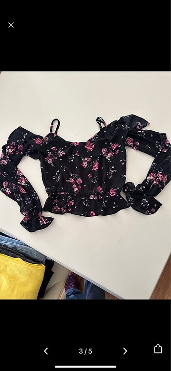 32 Beden H&M Divided şifon crop bluz