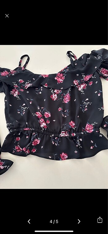 32 Beden çeşitli Renk H&M Divided şifon crop bluz