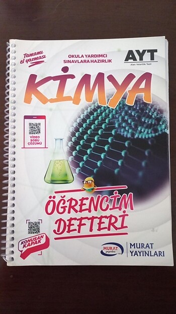 Murat yayınları öğrencim defteri ayt kimya