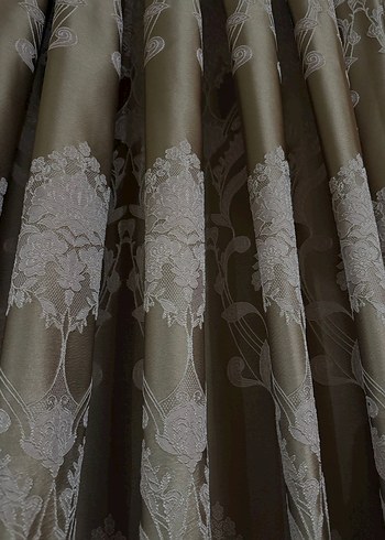 Bej Nakışlı Klasik Perde - Görsel 3