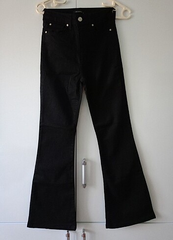 36 Beden siyah Renk Flare jean