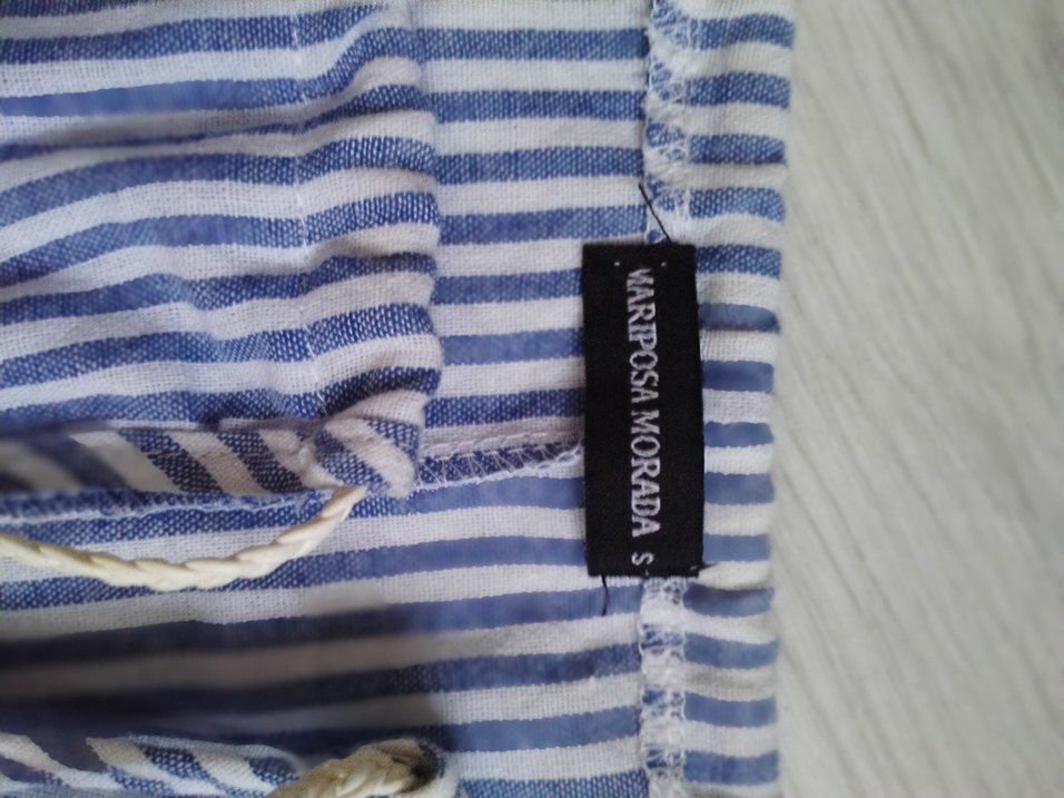 Çizgili Pamuklu Mini Tulum - Görsel 4