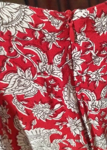 Kırmızı Bohem Bağcıklı Mini Etekli şort - Görsel 7