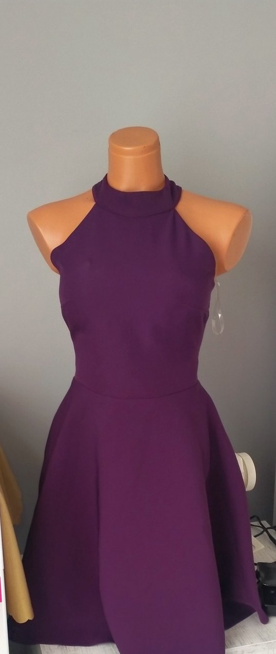 Mor Straplez Mini Abiye Elbise - Görsel 4