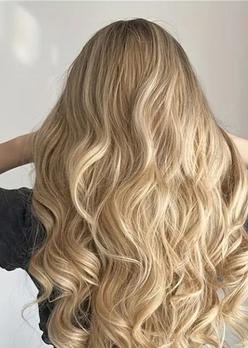 Bej Gri Sentetik Kumaş Uzun Dalgalı Peruk - Görsel 3