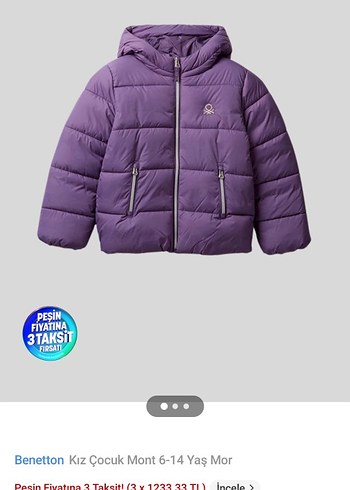 Kız Çocuk Mor Fermuarlı Kapüşonlu Ceket - Görsel 9