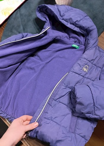 Kız Çocuk Mor Fermuarlı Kapüşonlu Ceket - Görsel 5