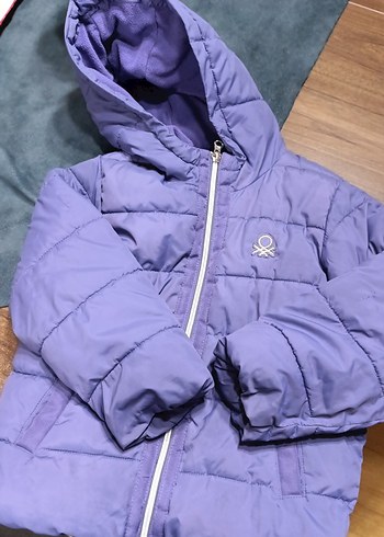 Kız Çocuk Mor Fermuarlı Kapüşonlu Ceket - Görsel 2